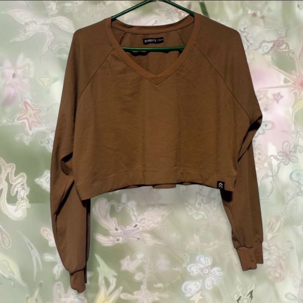 Trendy Brown V-Neck Crop Top